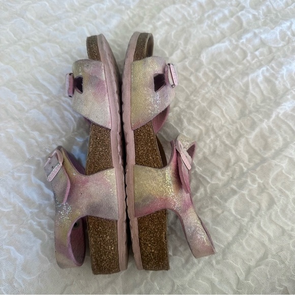 Birkenstock Rio Sandals Pink Watercolor Shimmer Kids EU 34 Girls 3 3.5 - Picture 5 of 6